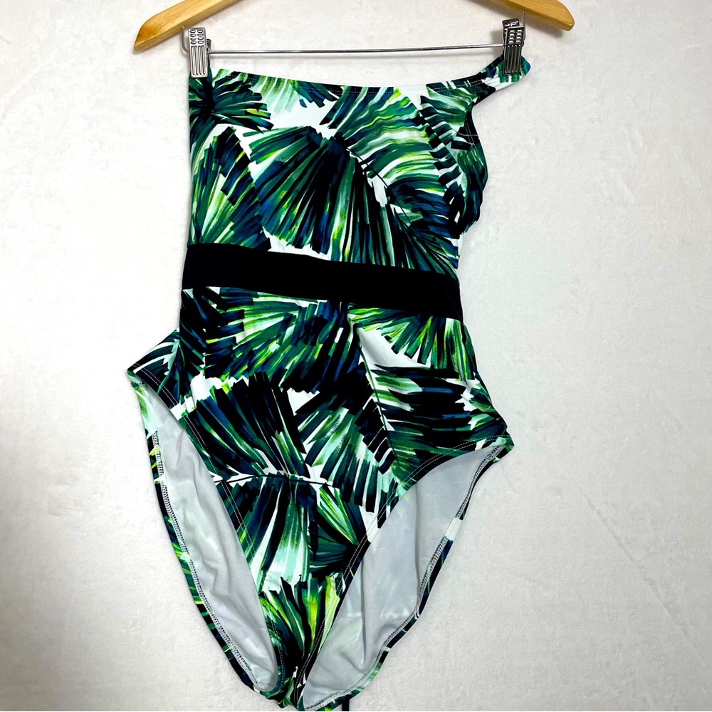 Mynuh Off Shoulder Tropical One Piece Swimsuit XS NWT